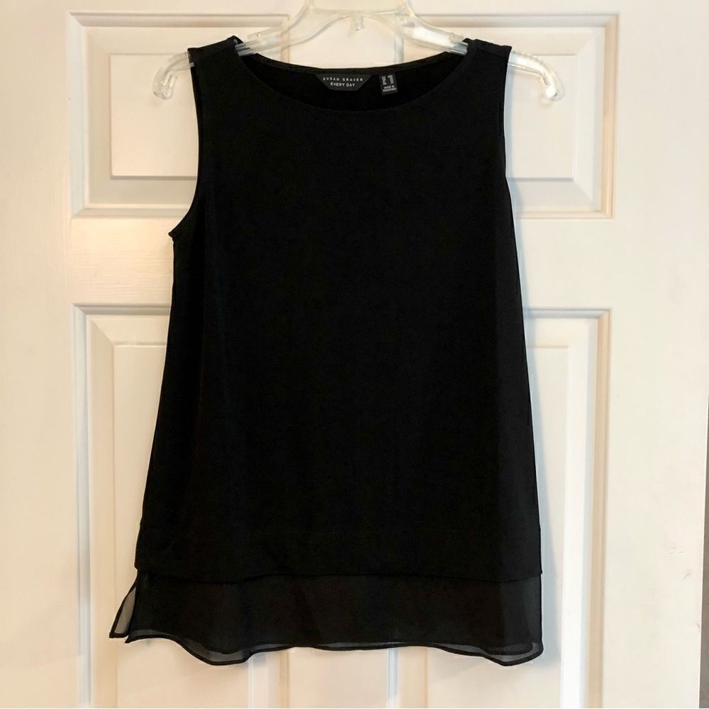 Black Susan Graver Everyday Sleeveless Tunic Size XSP